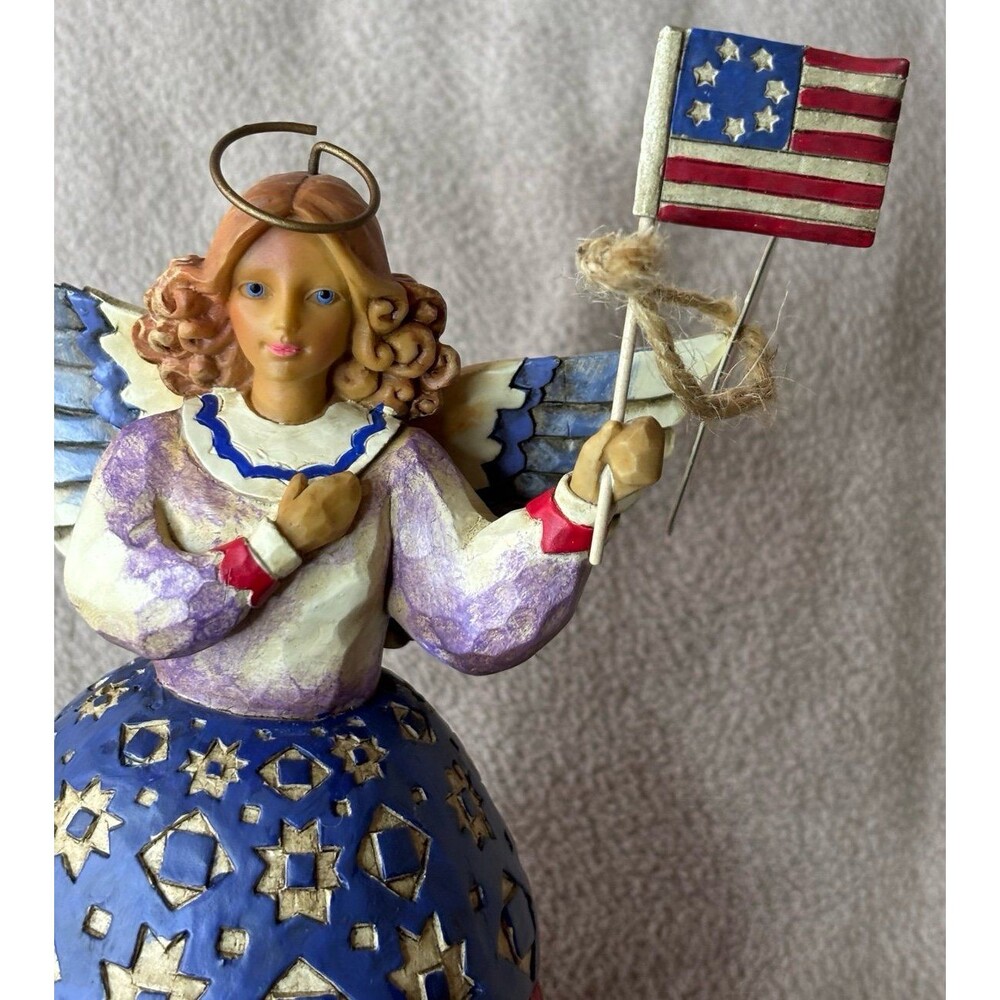 2003 Jim Shore "I Pledge Allegiance to the Flag" Patriotic Angel America 117044 - Picture 11 of 11